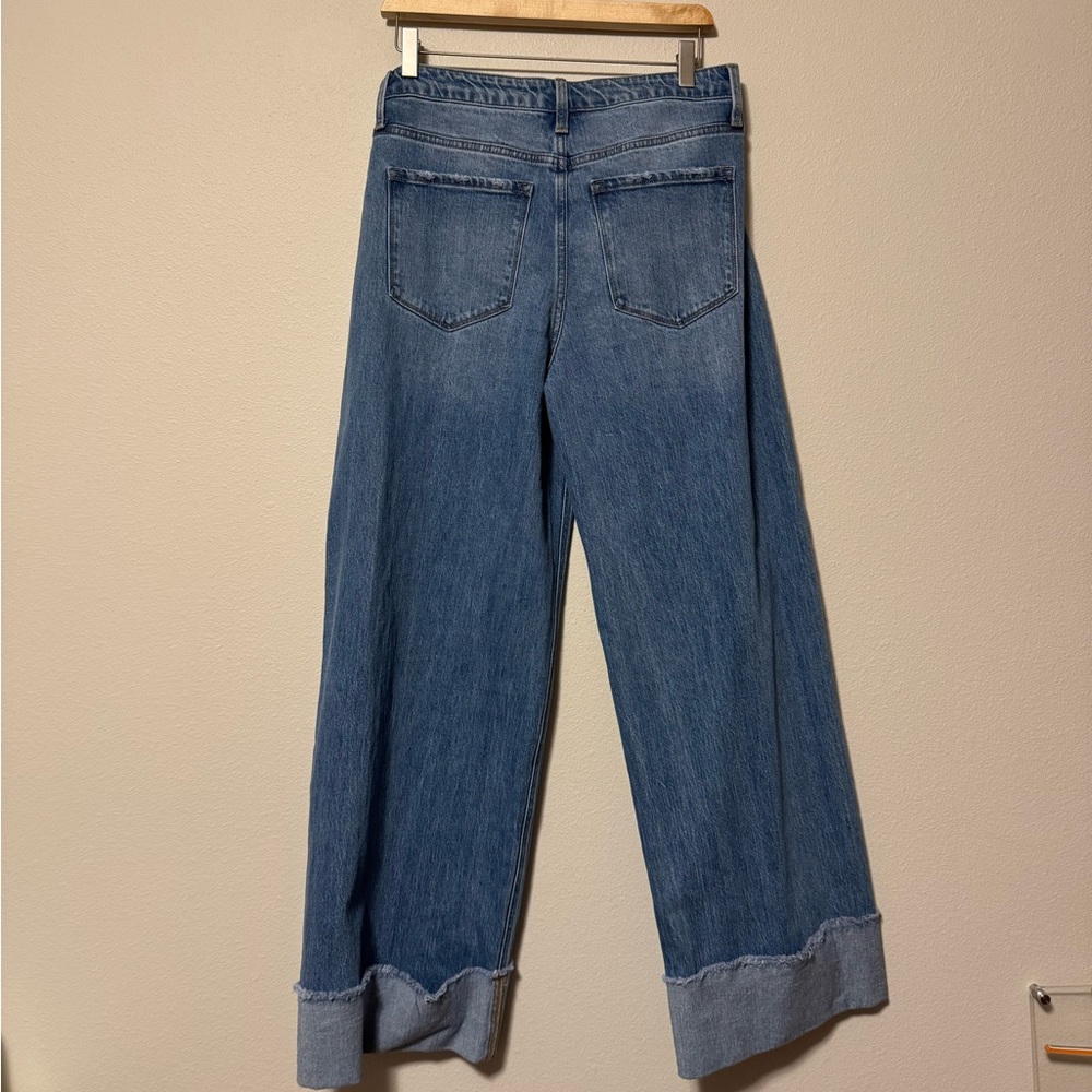 Wide Leg Blue Denim Jeans - Picture 3 of 4